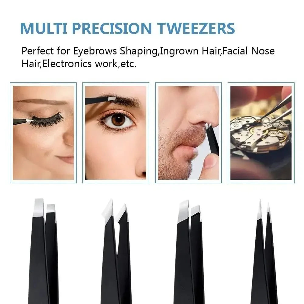 Eyebrow Tweezer Colorful Hair Beauty Fine Hairs Puller Stainless Steel Slanted Eye Brow Clips Removal Makeup Tools