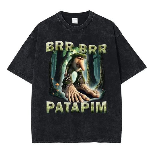Italian Brainrot Funny Meme T-shirt Tralalero Tralala Tung Tung Tung Sahur Bombardiro Crocodilo Brr Brr Patapim Washed T Shirts