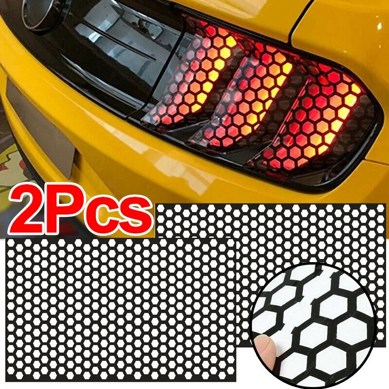 Car Tail Lights Honeycomb Decor Stickers Cuttable Auto Car Rear Tail Light Lamp Honeycomb StylingTaillight  Decals Accessories