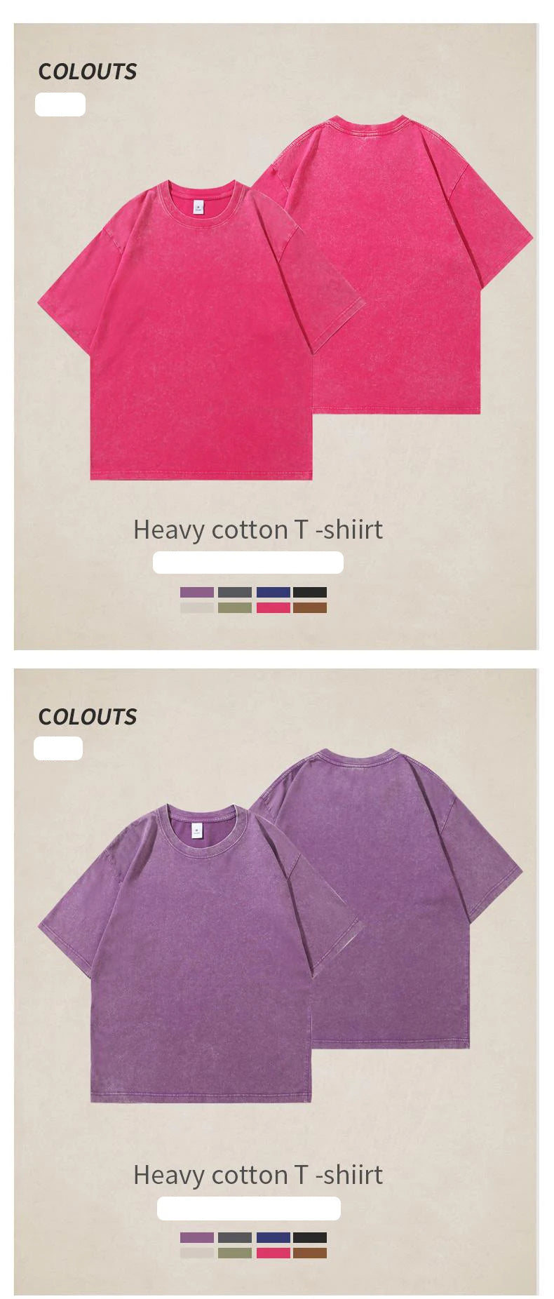 Washed Vintage T-Shirts Men's Street Hip Hop Retro Punk T Shirt Harajuku Casual 250gsm Cotton Short Sleeve Acid Wash TShirts Top