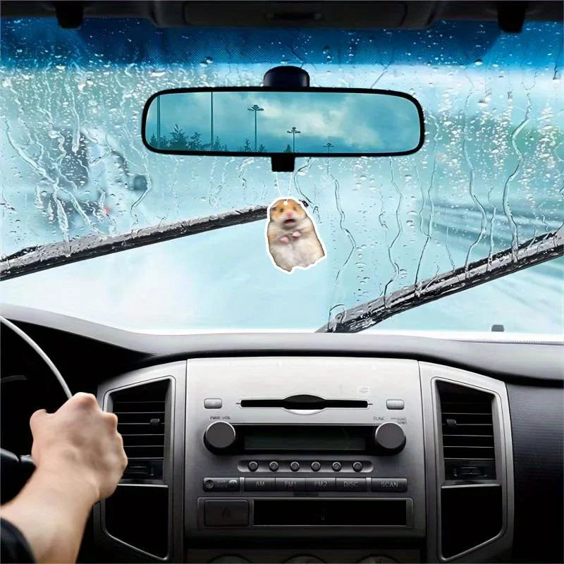 1/3pcs Funny Hamster Design Car Air Freshener Car Rearview Mirror Hanging Aromatherapy Tablet Car Air Freshener