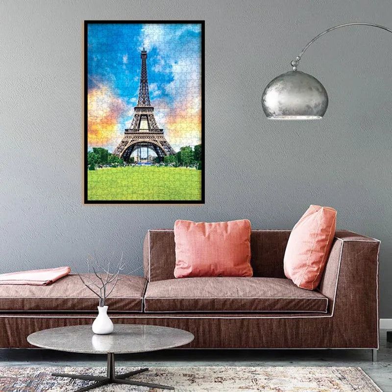 75*50cm Paper Jigsaw Puzzle 1000PCS Eiffel Tower Architecture Adult Stress Relief Children Educational Entertainment Christmas