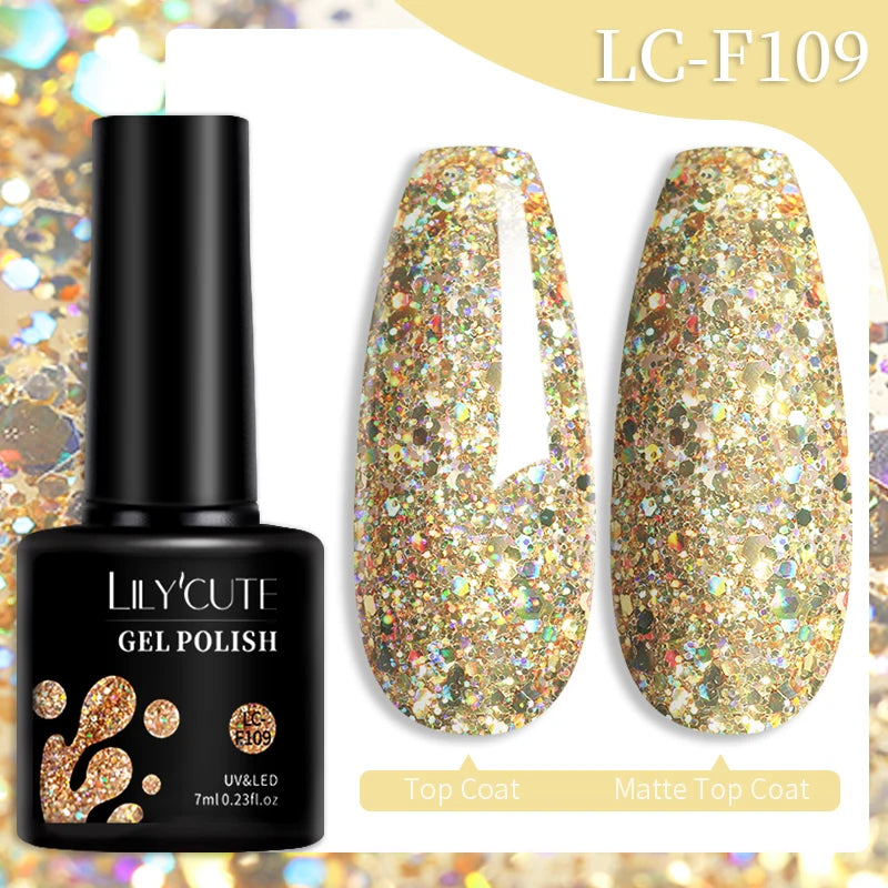 LILYCUTE Color Explosion – 184 Shades of Long-Lasting Gel Polish with Red Glitter Magic
