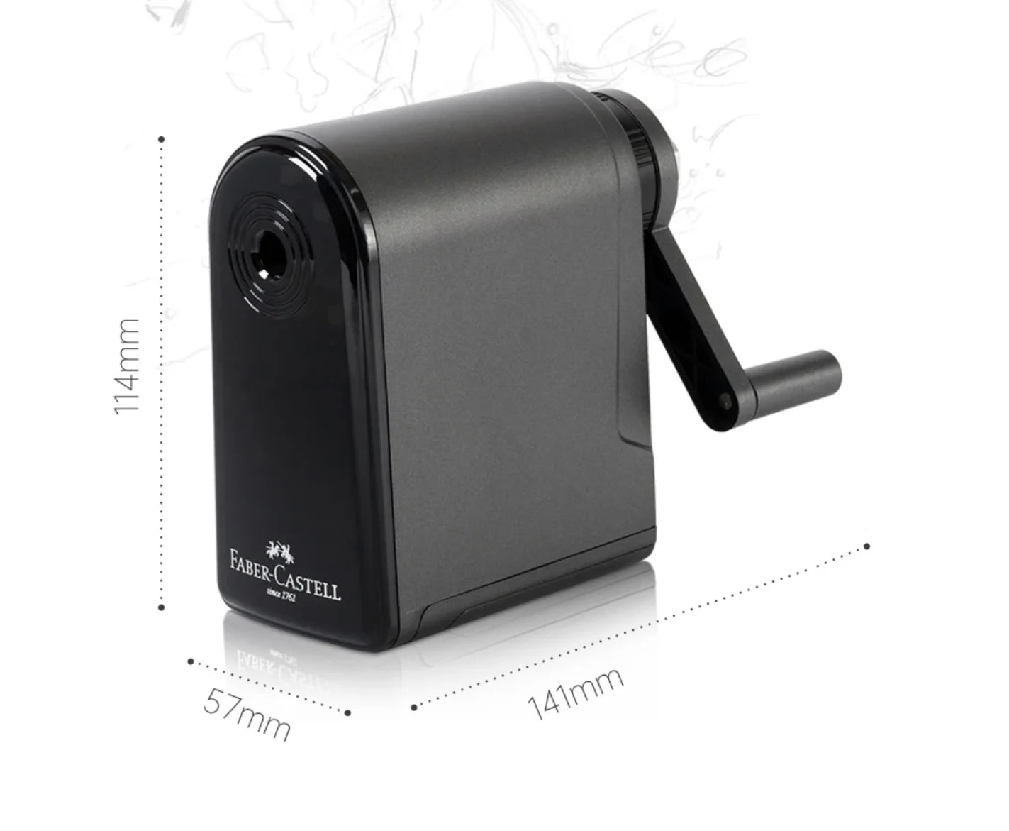 Faber-Castell Artist Long Point Sharpener – Manual Pencil Tool for Charcoal, Drawing & Sketching with Adjustable Tip Control