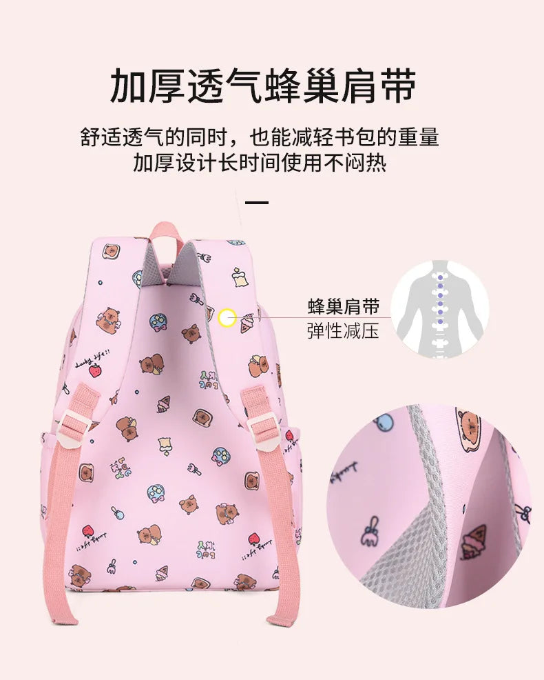 Capybara Cutie Backpack Set – Snuggle-Ready Style for Happy School Days!