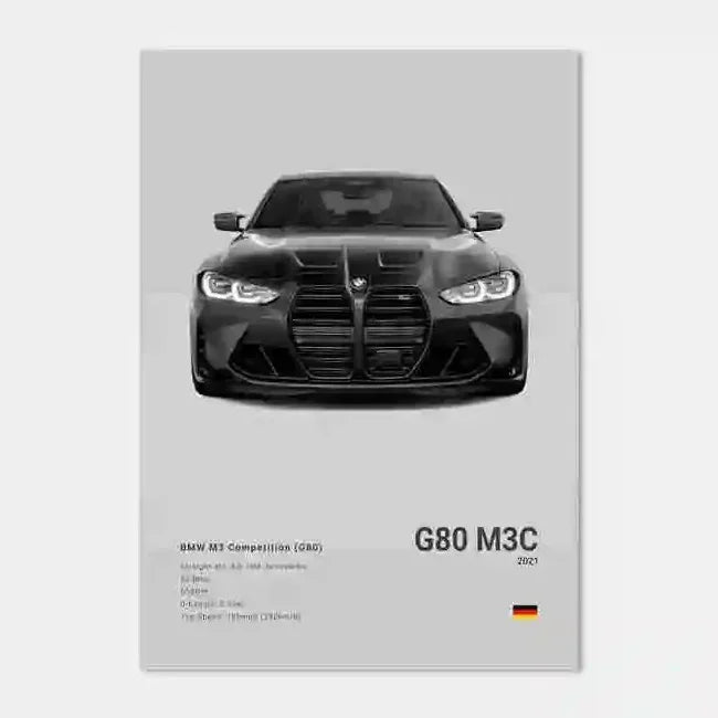 Car Luxury Sports Car Wall Art Poster Black And White Canvas Painting Wall Art Poster M5 M3 GTR M140 Living Room Home Decor Gift
