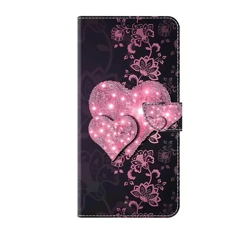 For Samsung S24 FE SM-S721B Case Painted Pattern Wallet Flip Book Cover on For Samsung Galaxy S 24 FE S24FE SM-S721N Case Fundas