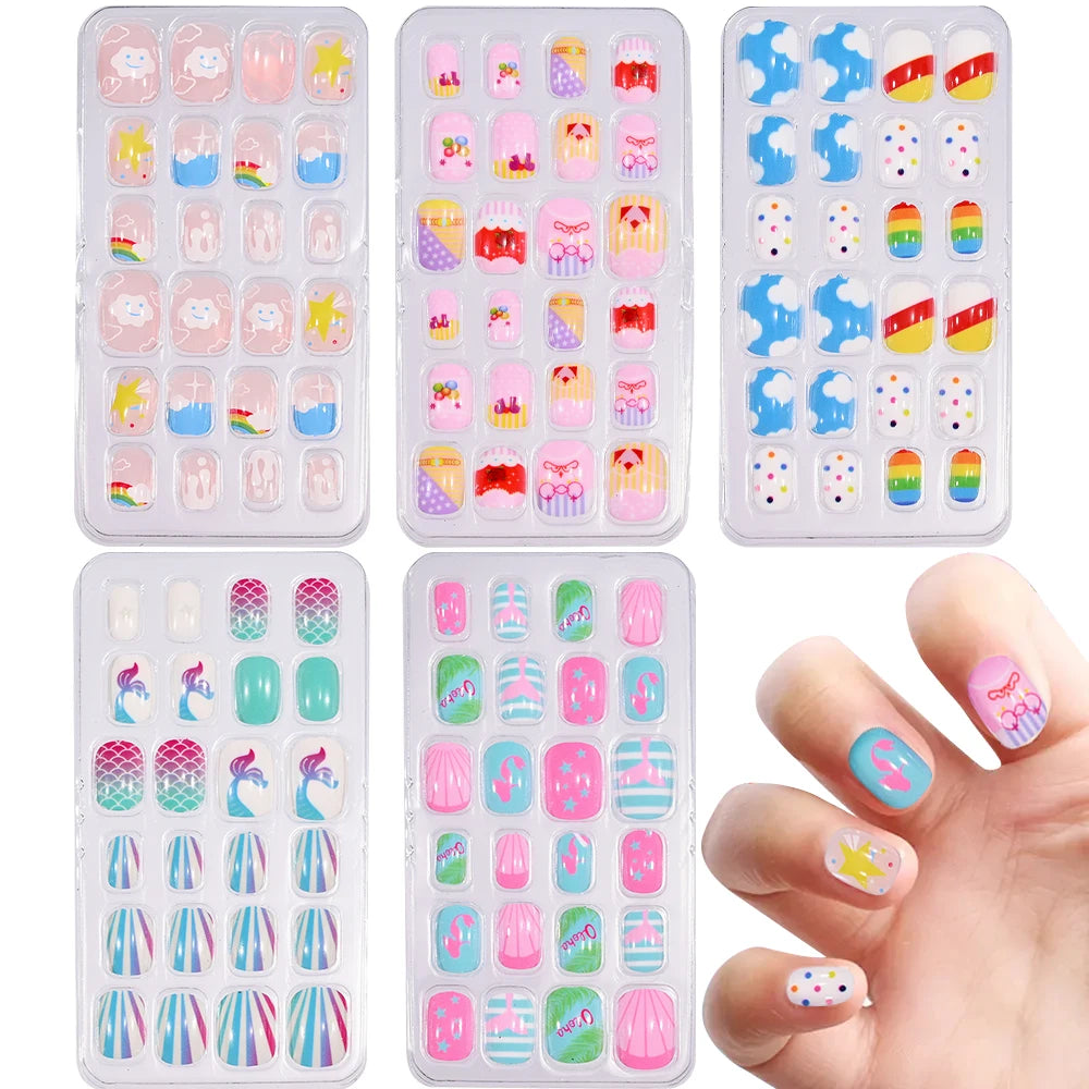 Magical Nail Party – 120PCS Cute Cartoon Nails for Girls with Colorful Festival Vibes