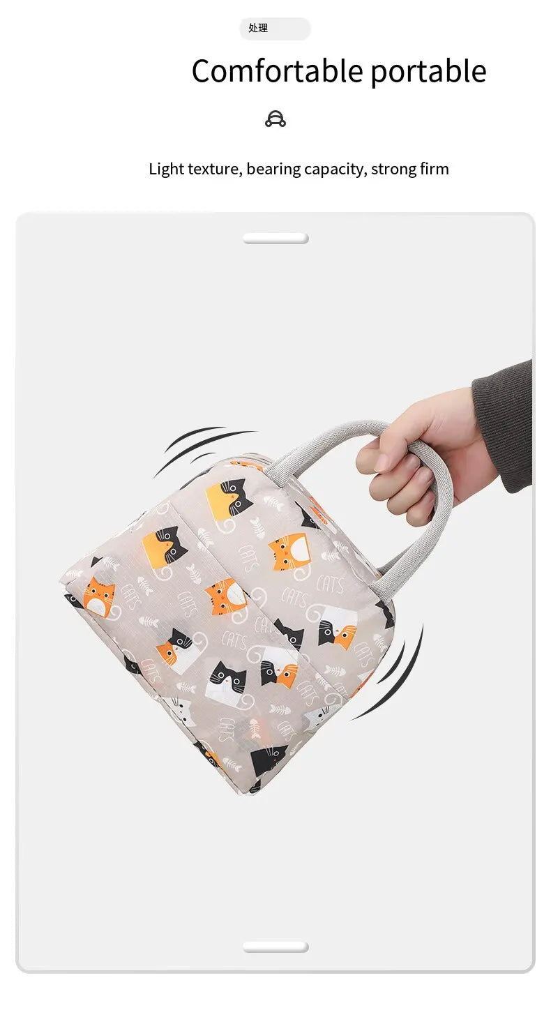 CoolBites Cartoon Bento Bag – Insulated Lunch Tote for Kids, School & Picnic Fun!