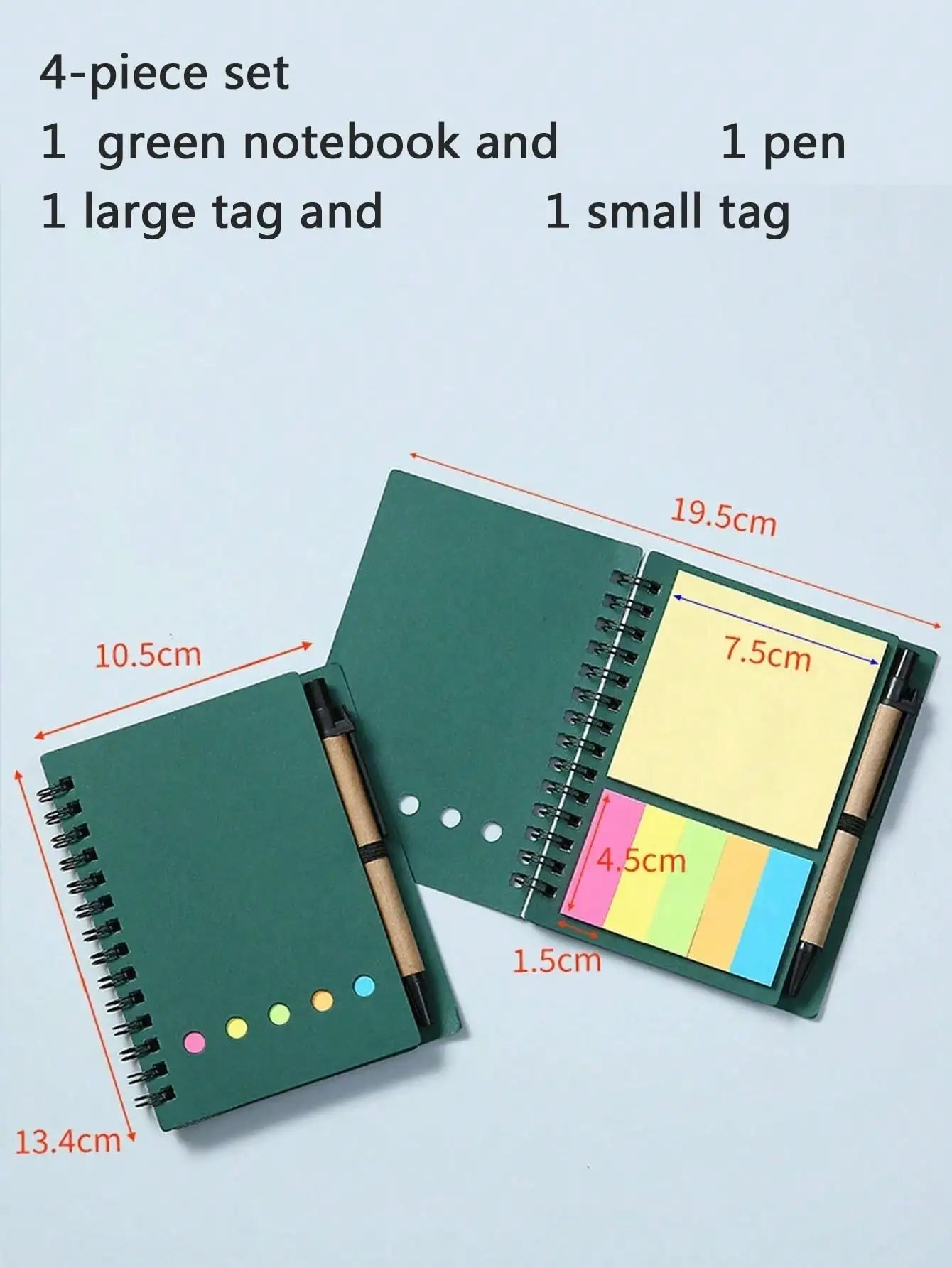 4-Pack Spiral Notebook Set-Pocket Notepad with Pen Loop,Sticky Notes&Index Tabs,4.1x5.3"Brown Paper Cover,Portable Lined Journal