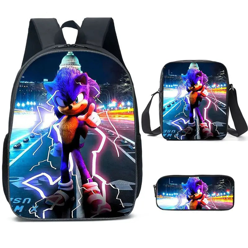 Sonic Speedster School Backpack – Anime Cartoon Schoolbag for Boys & Girls in Primary & Middle School