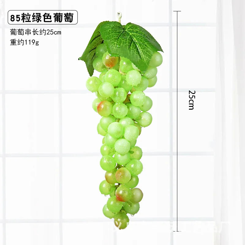 12/18/22/36/45/60/85/110 Heads Black Red Green Purple Hanging Artificial Grapes Photography Props Decoration Fake Fruits