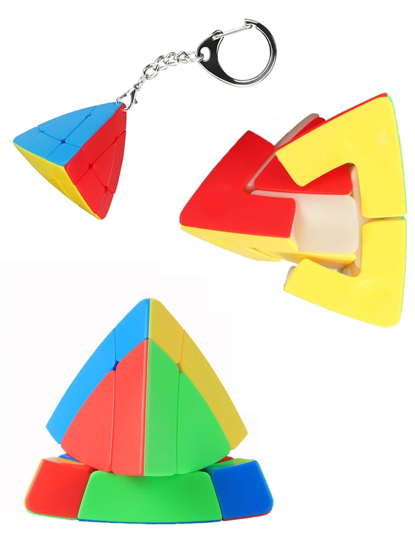 SENGSO Magic Tower 2x2 3x3 Magic Cube Pyraminx Special Cube & Keychain cube Stickerless Speed Cube Triangle Cube Brain Teasers
