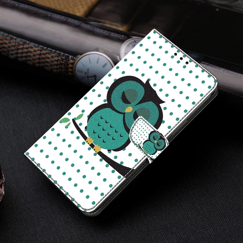 For Samsung S24 FE SM-S721B Case Painted Pattern Wallet Flip Book Cover on For Samsung Galaxy S 24 FE S24FE SM-S721N Case Fundas