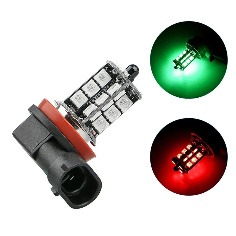 2Pcs Car Fog Light Bulbs H8 9005 881 1156 1157 RGB Car Driving Running Light DRL Lamp Foglamps Auto Leds Lamp Remote Control 12V