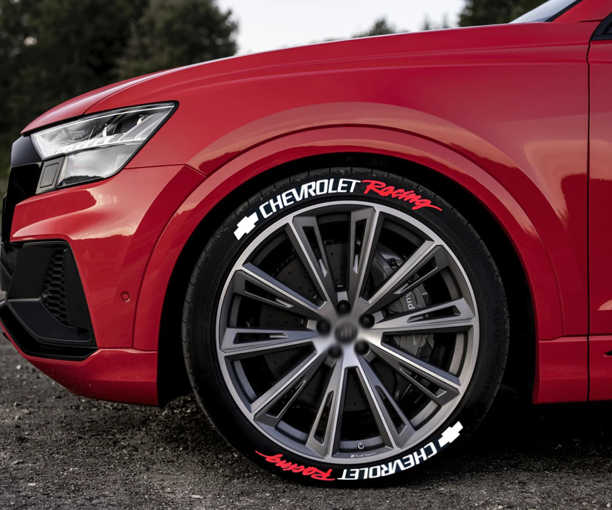 8pcs Car Tire Decals Car Tuning Universal 3D Permanent PVC Conjoined Letter Decals kit