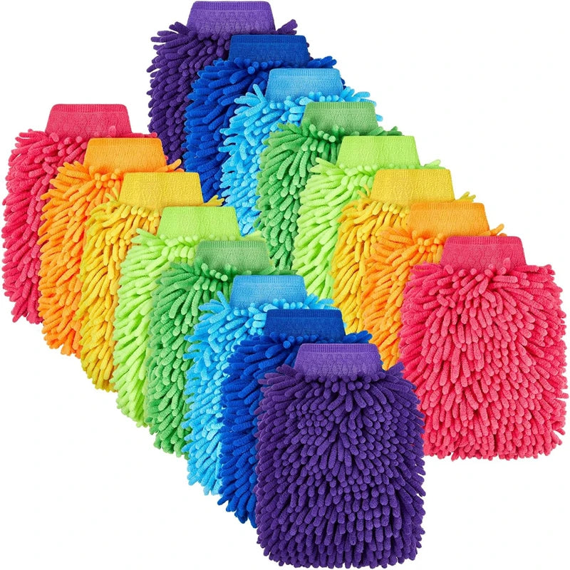 1/3/5pcs Microfiber Car Wash Gloves Auto Gloves Ultra Absorbent Wash Car Sponge Scratch Free Microfiber Car Cleaning Tool