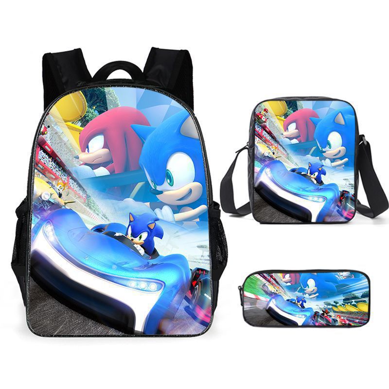 Sonic Speedster School Backpack – Anime Cartoon Schoolbag for Boys & Girls in Primary & Middle School