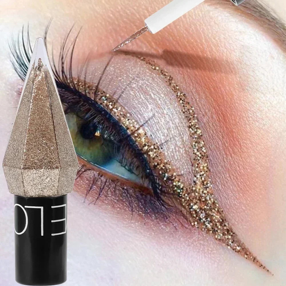 Diamond Shiny Eye Liners Eyeshadow Waterproof Silver Rose Gold Color Glitter Sequins Eyeliner Eye Shadow Makeup Beauty Cosmetics