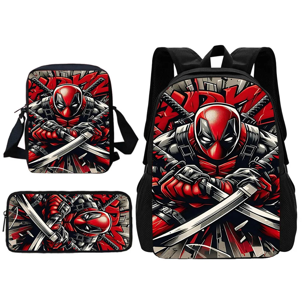 Deadpool Hero Pack – Bold Cartoon Backpack Set for Kids Who Love Action!