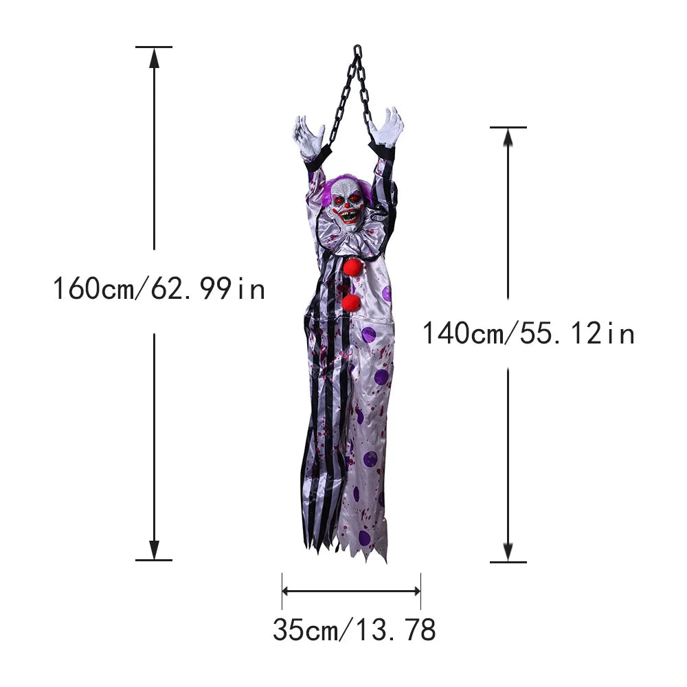 Halloween Decorations Electric Voice-activated Hanging Ghost Clown Hanging Ghost Haunted House Horror Decoration Props