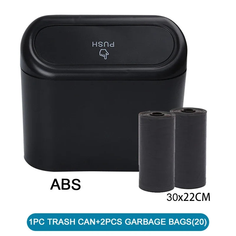 Clean Ride Essential – Mini Car Trash Can with Lid & Bonus Garbage Bags