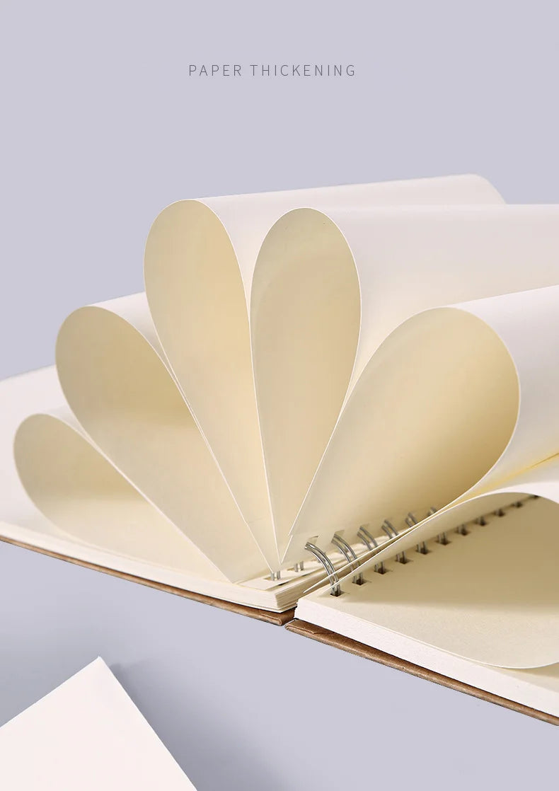 Art Sketchbook 160GSM Kraft Paper Spiral Coil Book Office School Supplies Drawing Notepad Stationary