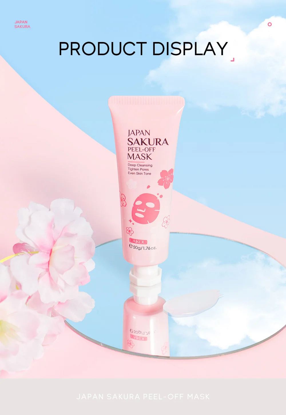 LAIKOU Sakura 24K Gold Peeling Face Mask Anti Wrinkle Whitening Acne Blackhead Removal Facial Tear Off Mask Skin Care Products