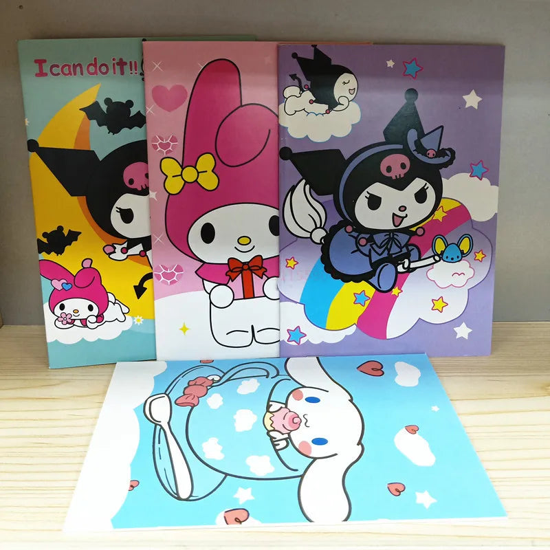 Sanrio Kawaii Notebook Set – 20pcs Hello Kitty, Kuromi, Cinnamoroll & Melody Daily/Weekly Planners for School