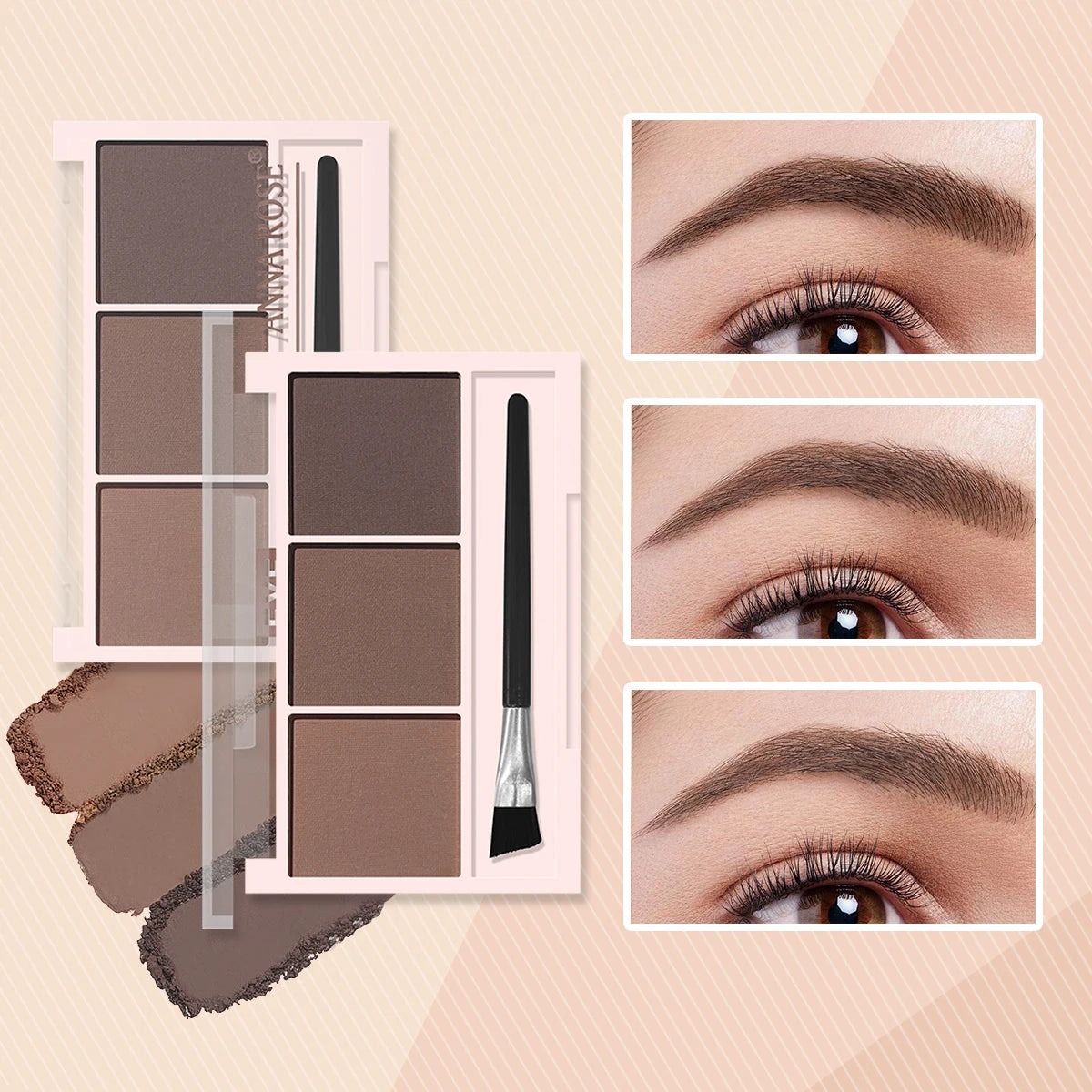 Three-color eyebrow powder shadow three-dimensional eyebrow shape waterproof and sweat-proof natural long-lasting eyebrow powder