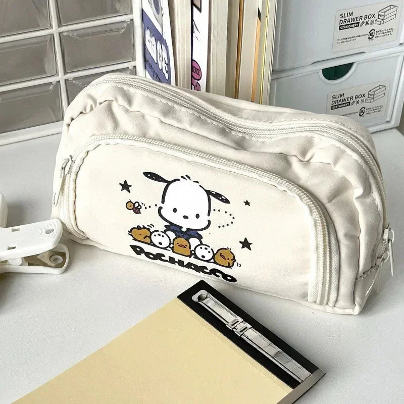 Pochacco Anime Kawaii Pencil Case – Cute Cartoon Pen Bag with Large Capacity for Students, Stationery & Cosmetic Storage Gifts