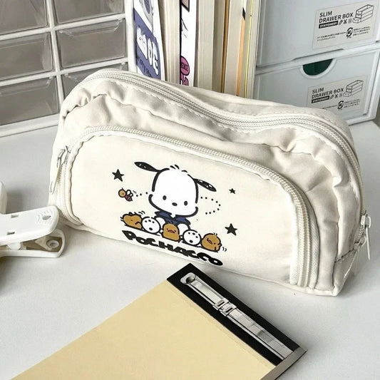 Pochacco Anime Kawaii Pencil Case – Cute Cartoon Pen Bag with Large Capacity for Students, Stationery & Cosmetic Storage Gifts