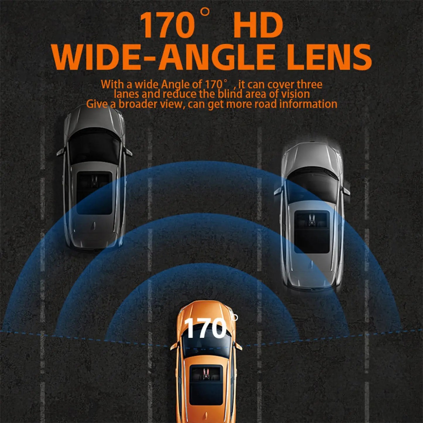 Dash Cam For Car 3 Channel Driving Recorder 1080P WIFI Recorder Front Rear Infrared Night Vision Reversing Image For Blind Spot