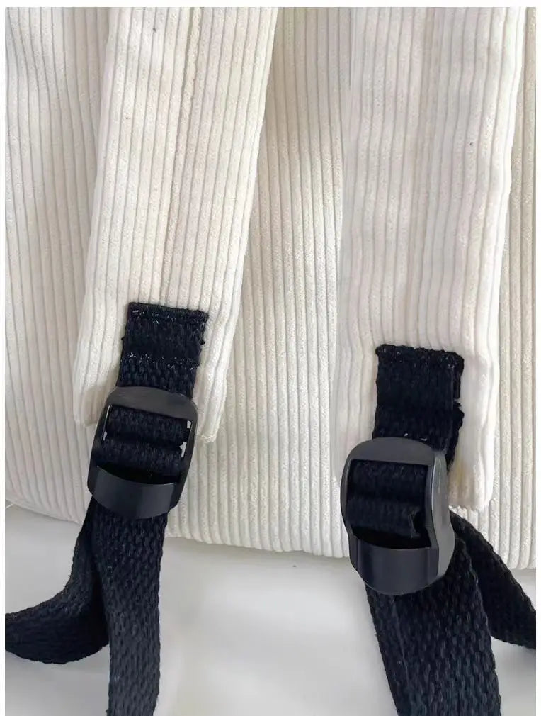 Starry Y2K Corduroy Backpack – Big Space, Bold Style for Trendy Teens!