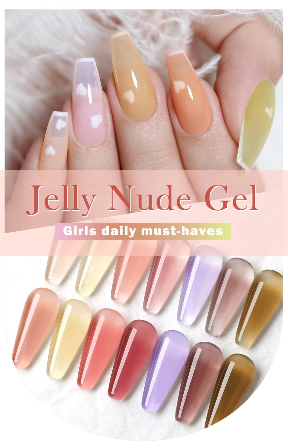 NAILCO Macaron Gel Nail Kit – 10PCS Jelly Colors for Soft, Glossy Manicures