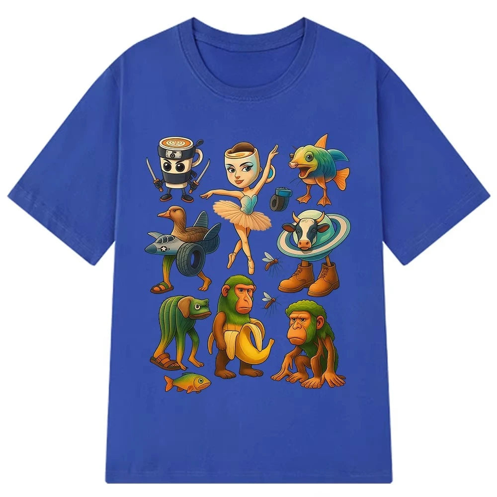 Italian Brainrot Funny Meme Graphic Tshirt Tralalero Tralala Tung Sahur Ballerina Capuchina Brr Patapim Men Women Top Tee Casual