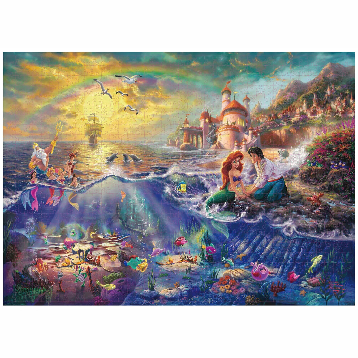 1000 Pieces Mermaid Jigsaw Puzzles for Adults Home Decor Games Family Fun Floor Puzzles Educational Toys for Kids
