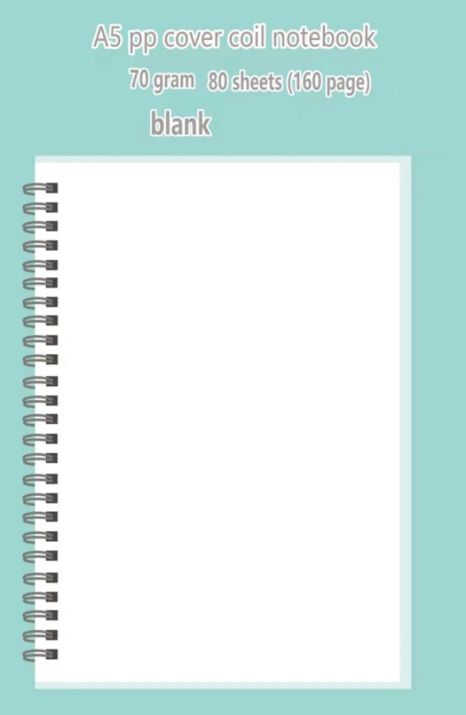 A5/B5 Spiral book coil Notebook Lined  Blank Grid Paper Journal Diary Sketchbook For School Supplies Stationery