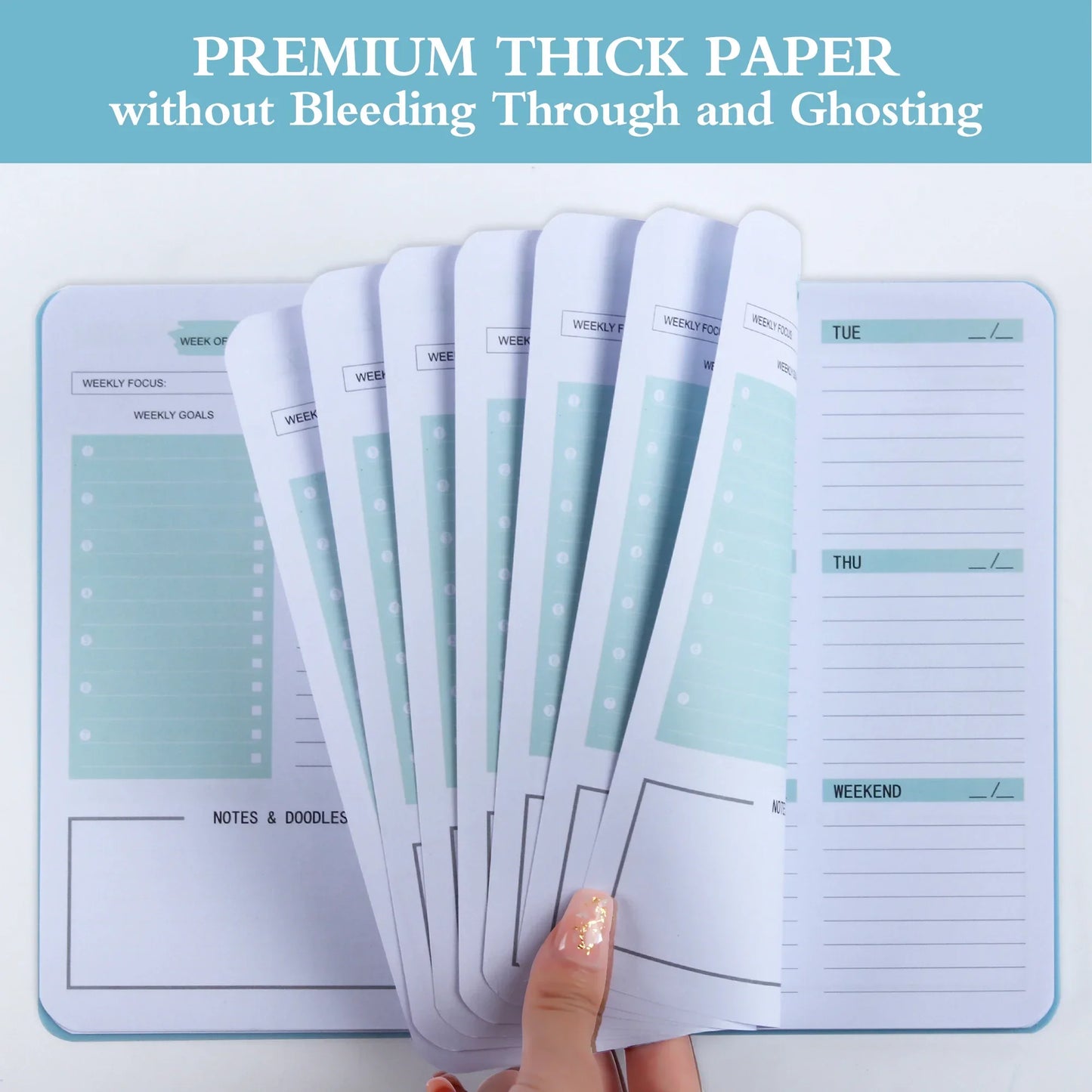 New Weekly Planner Undated Spiral Agenda A5 Notebook Planner Pouch 52 Weeks Planner Schedules Stationery Office School Supplies