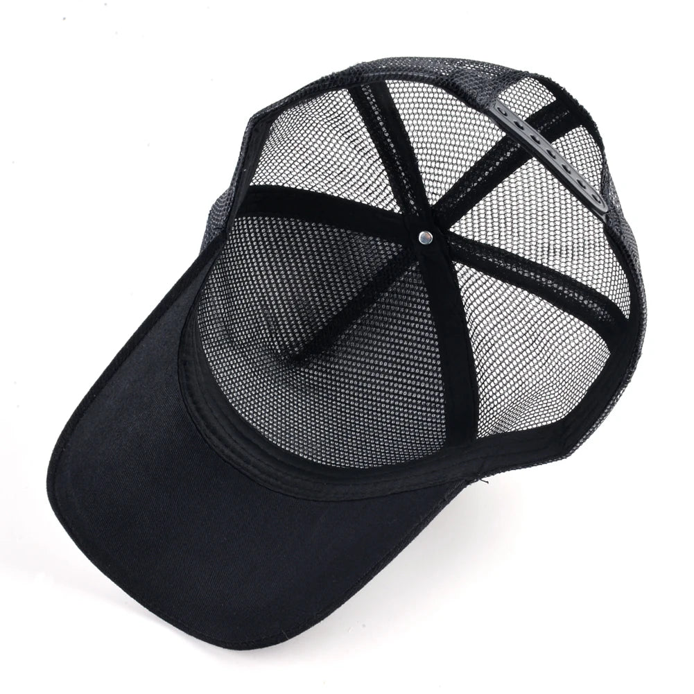 Unisex Trucker Cap Men Four Seasons Baseball Cap With Skull Patch Women's Snapback Hip Hop Baseball Hat Outdoor Sport Casual Cap