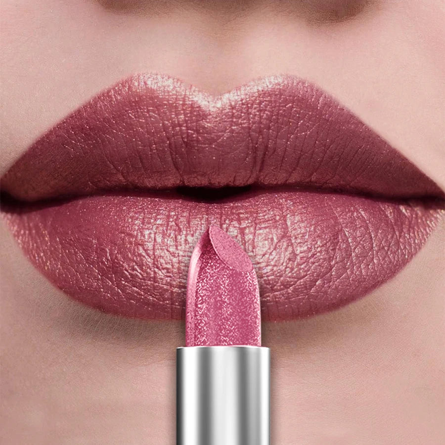 21Colors Bold & Intense Glitter Shiny Metallic Lipstick Pearlescent Lip Tint,Long Lasting Lip Senior Matte Lip Makeup Gifts for