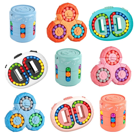 Magic Bean Cube Finger Gyro Rotating Antistress Relieve Anxiety Develop Intelligence Decompression Fidget Toy Adults Kids Gift