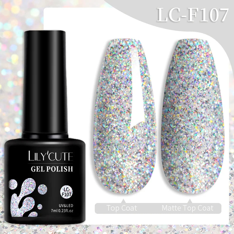 LILYCUTE Color Explosion – 184 Shades of Long-Lasting Gel Polish with Red Glitter Magic
