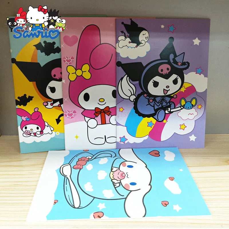 Sanrio Kawaii Notebook Set – 20pcs Hello Kitty, Kuromi, Cinnamoroll & Melody Daily/Weekly Planners for School