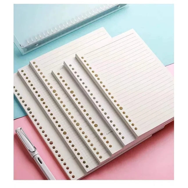 A4/A5/B5 60 Sheet Refillable Paper Lined/Blank/Dotted/Gird Refill Loose Leaf Filler Writing Supplies for Binder Journal Notebook