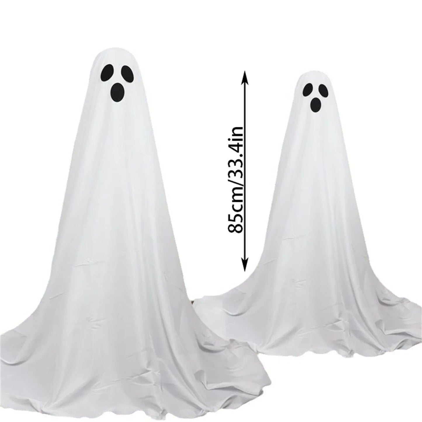 Halloween Decor Light Strings Ghosts Battery Front Porch Ghost Decorations Scary White Ghosts Stand Courtyard Halloween Decorati