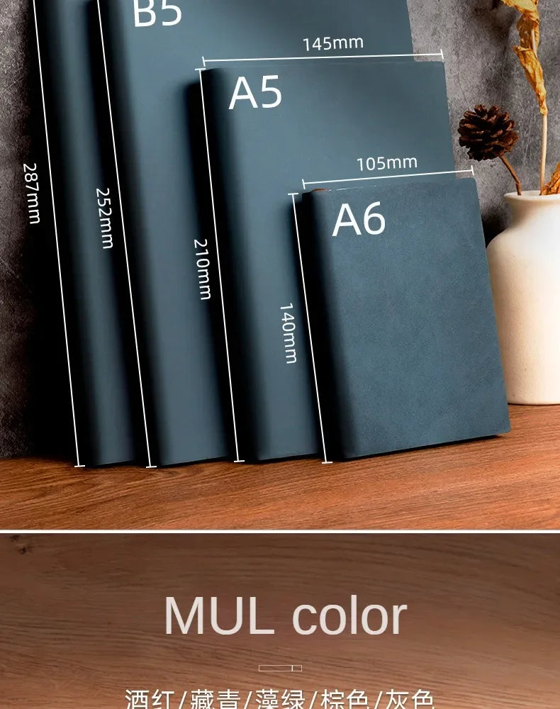 A5 Soft Leather Notebook with 120 Inner Pages, Waterproof Cover and Comfortable Touch