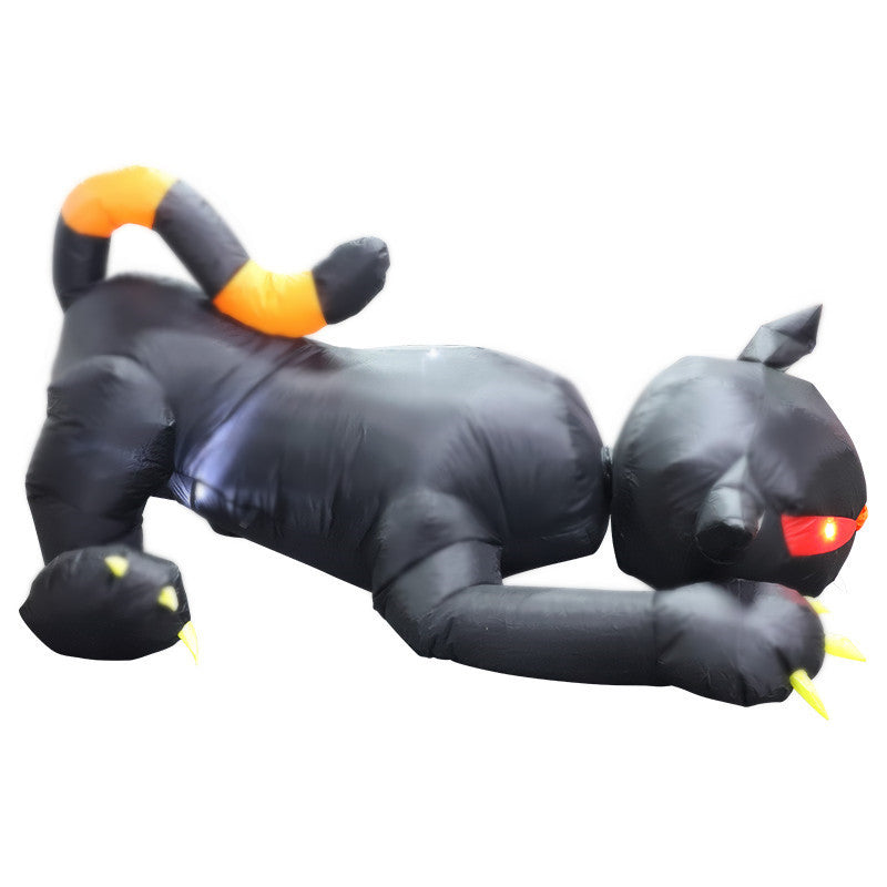 Halloween 1.8M Black Cat Shakes Head Ghost Festival Built-in LED Lights Up Inflatable Gas Mold Christmas Garden Decor Ornament