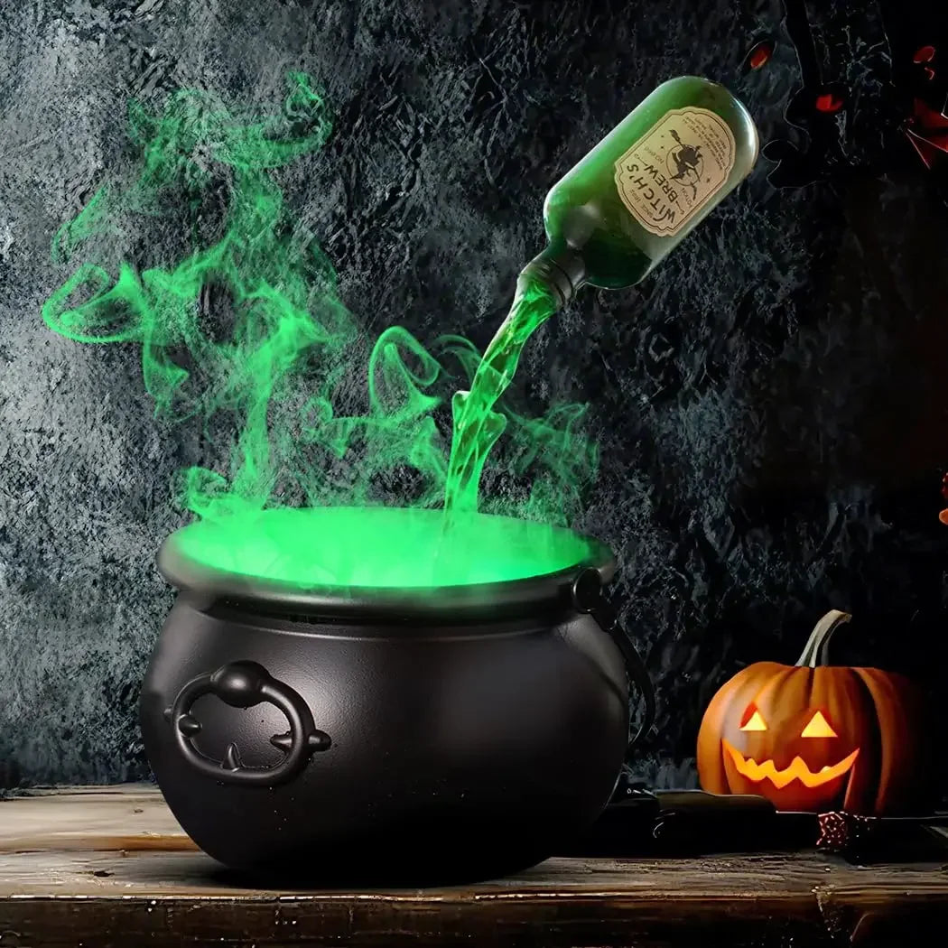 Halloween WitchCauldron with LED Light & Fog Mist Maker  Skeleton Decor for Spooky Hocus Pocus Party, Home, Halloween Party