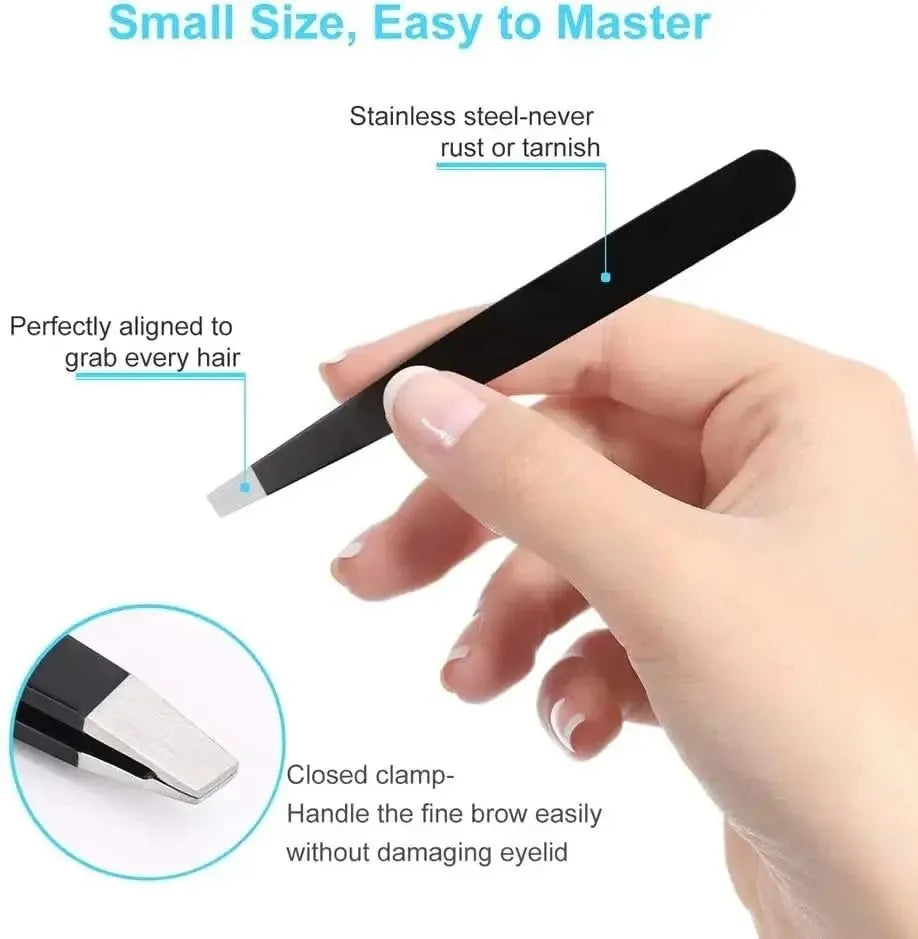 Eyebrow Tweezer Colorful Hair Beauty Fine Hairs Puller Stainless Steel Slanted Eye Brow Clips Removal Makeup Tools